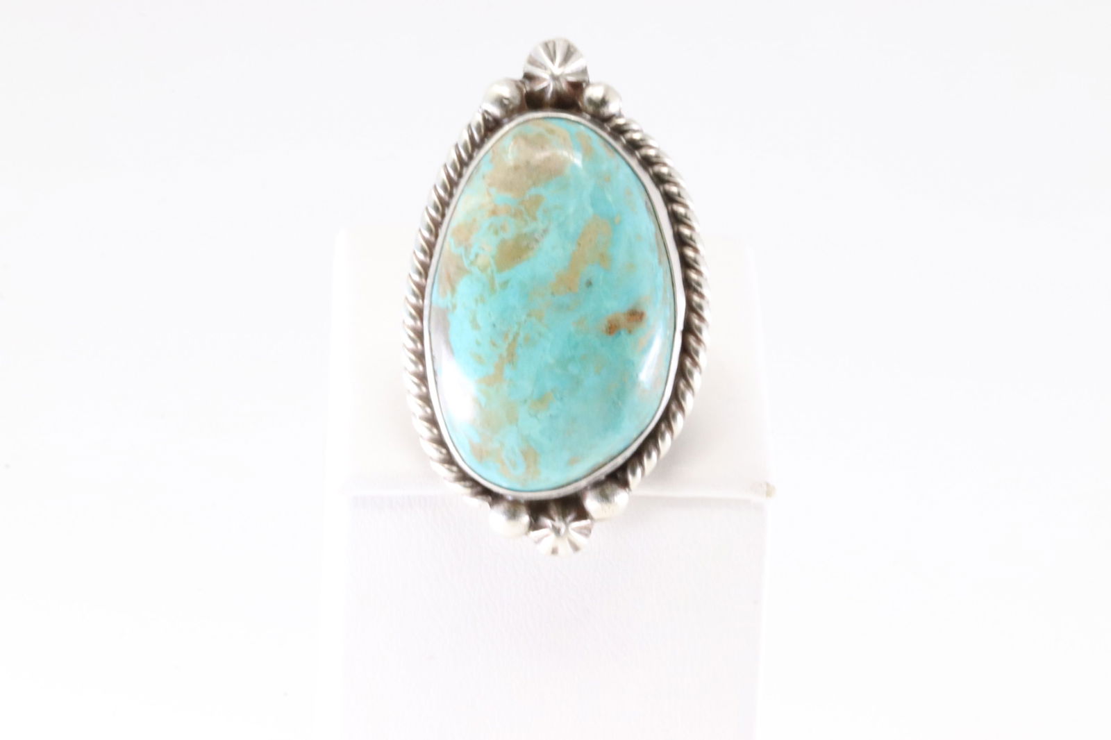 Native America Navajo Sterling Silver Turquoise Ring By Dixon. (1 of 4)