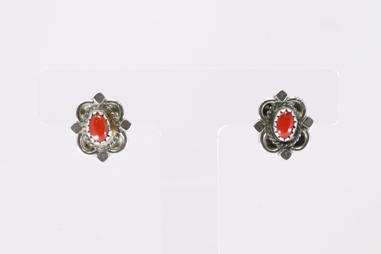 America Sterling Silver Coral Post Earring's.: This is a America Sterling Silver Coral Post Earring's.