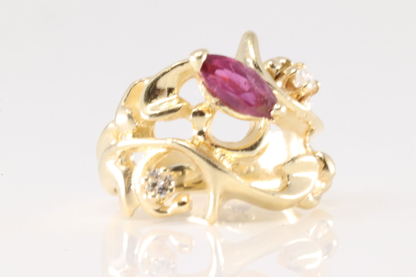 Ruby & Diamond Ring 14Kt. - 2