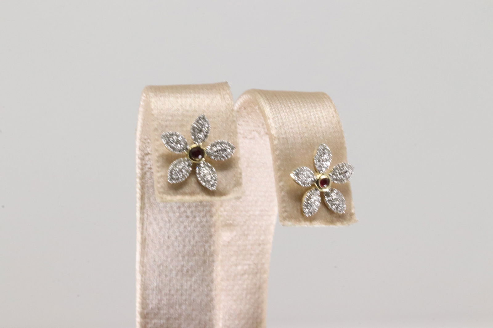 Ruby & Diamond Stud Earring 10Kt. - 2
