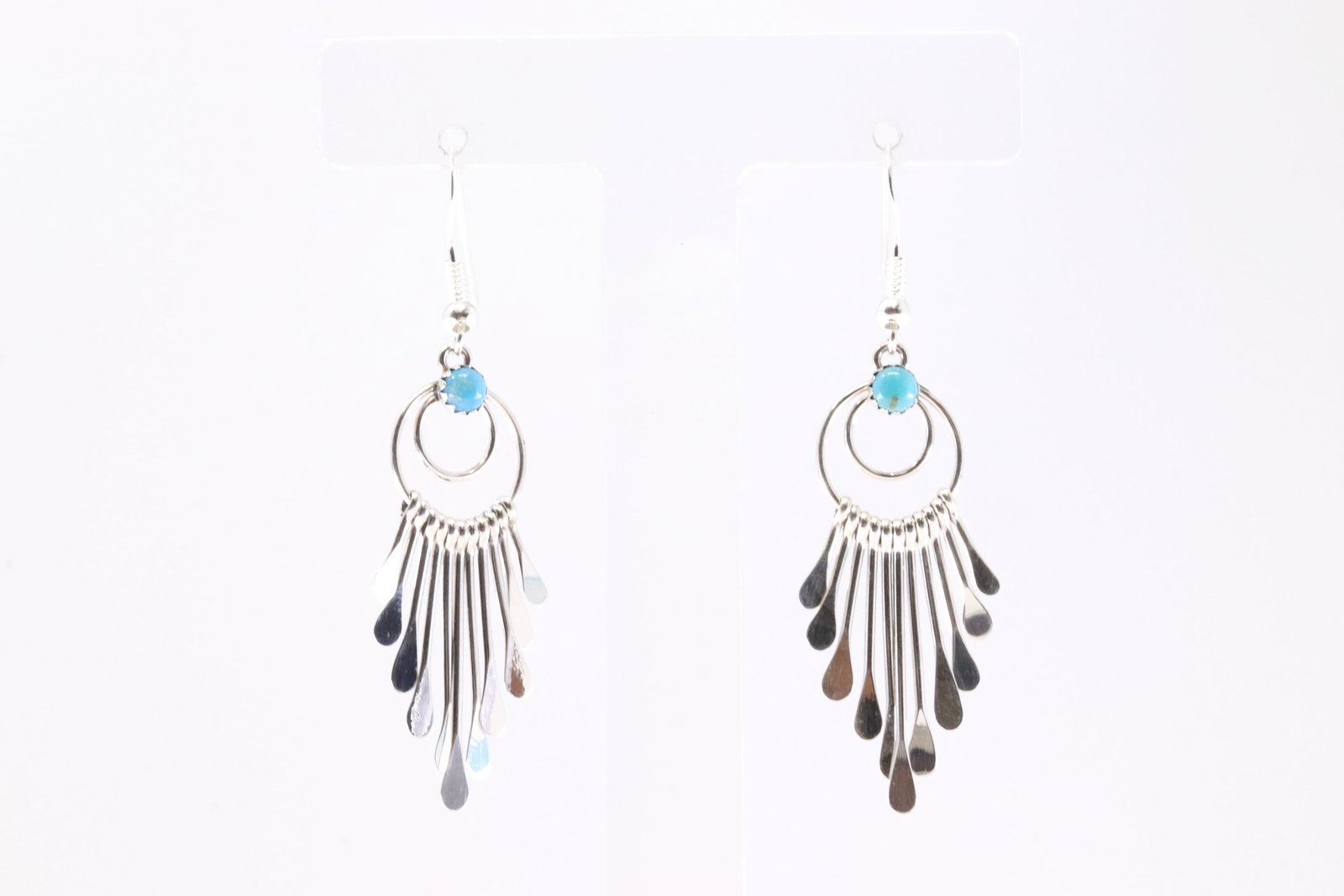 America Sterling Silver Turquoise Dangling Earring's.: This is a America Sterling Silver Turquoise Dangling Earring's.