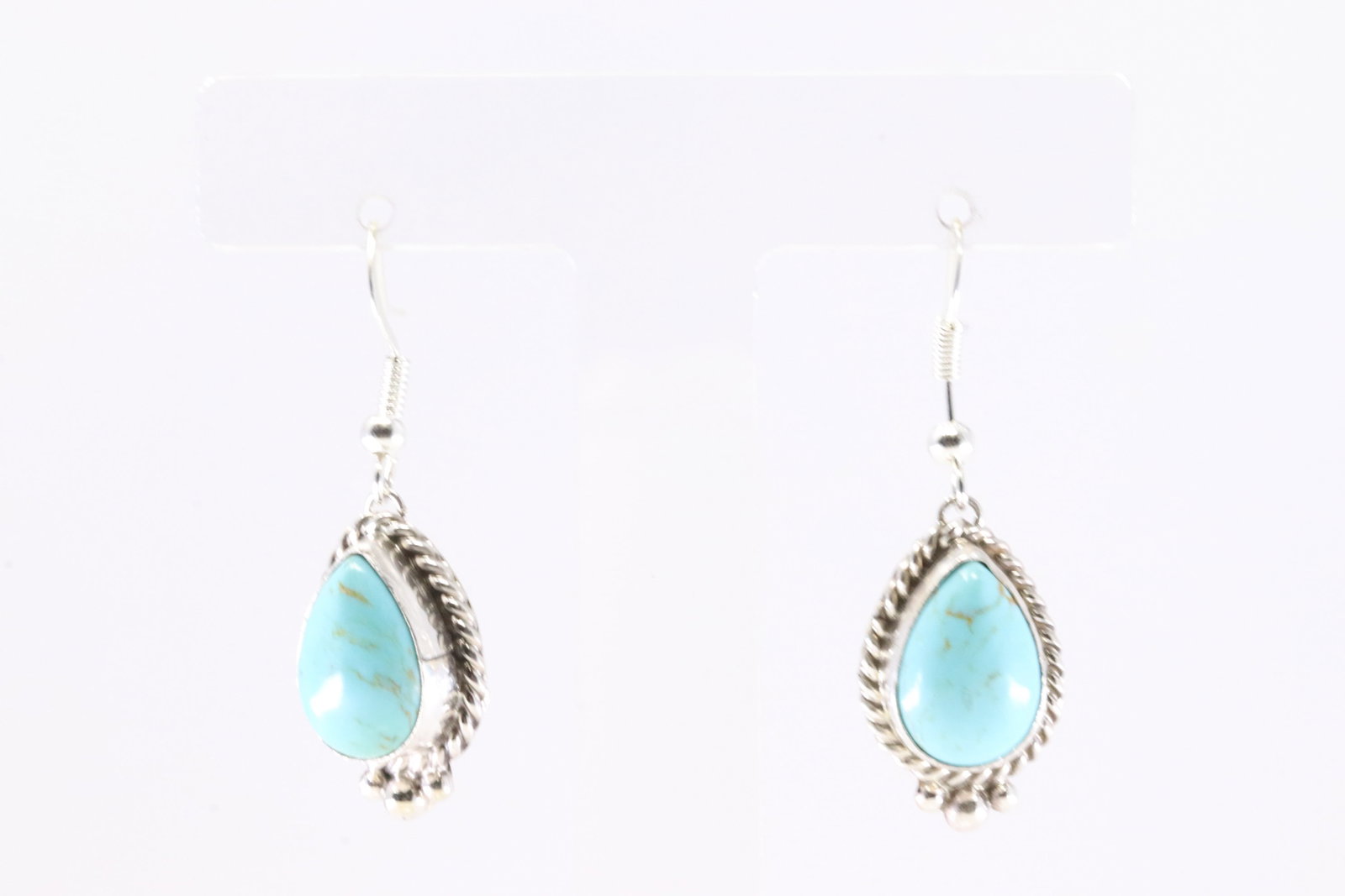 Native America Navajo Sterling Silver Turquoise Dangling Earring's By Tricia Leekity.: This is a Native America Navajo Sterling Silver Turquoise Dangling Earring's By Tricia Leekity. Stamp L.