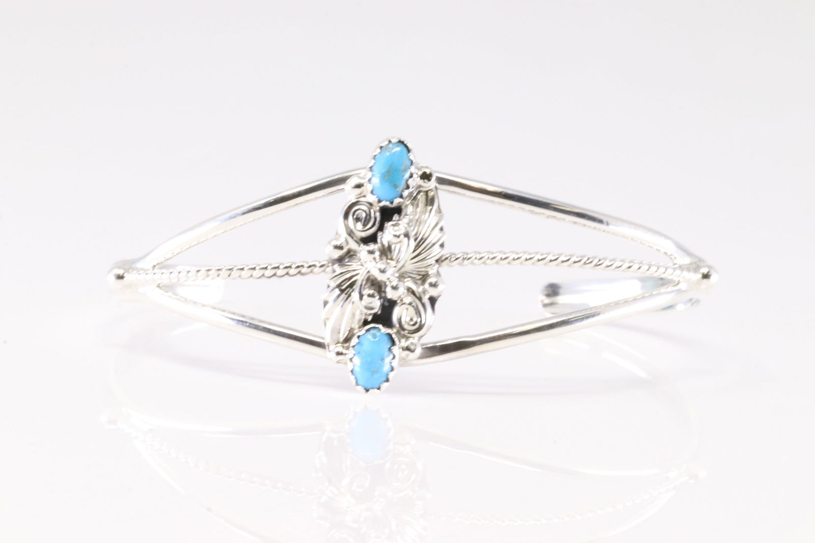 America Sterling Silver Turquoise Bracelet 2 Stone Cuff.: This is a America Sterling Silver Turquoise Bracelet 2 Stone Cuff.