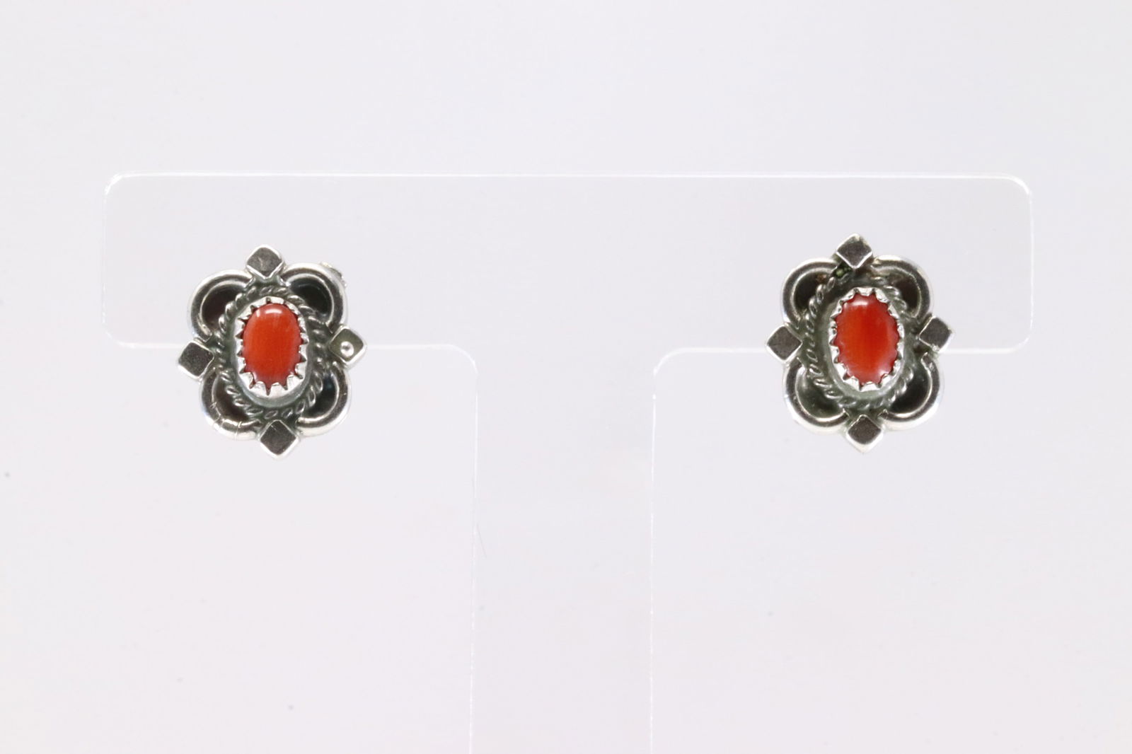 America Sterling Silver Coral Post Earring's.: This is a America Sterling Silver Coral Post Earring's.