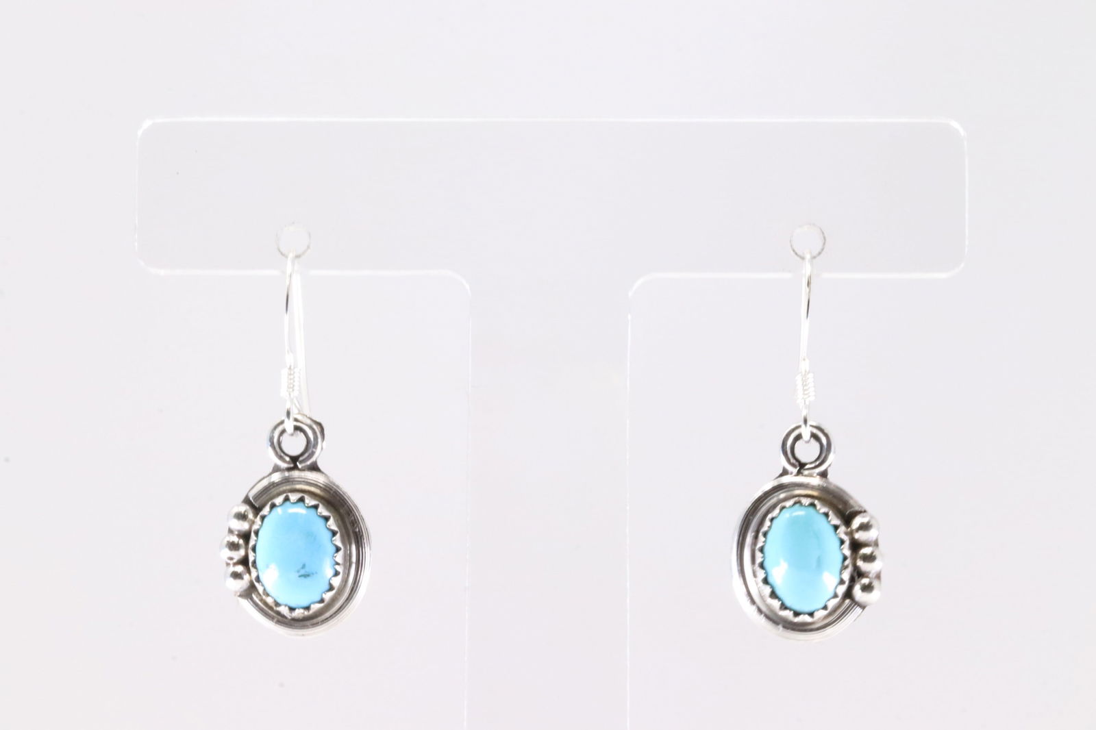 America Sterling Silver Turquoise Dangling Earring's.: This is a America Sterling Silver Turquoise Dangling Earring's.