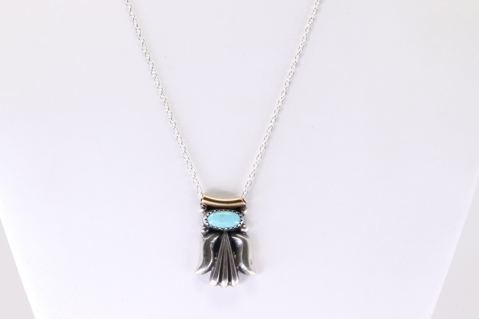 America Sterling Silver Turquoise Necklace. (1 of 4)