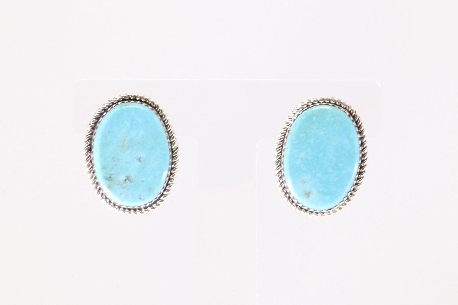 Native America Navajo Sterling Silver Turquoise Post Earring's By Larry Etcitty. (1 of 3)