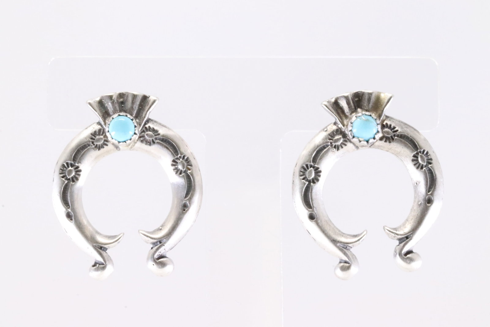 America Sterling Silver Turquoise Naja Post Earring's.: This is a America Sterling Silver Turquoise Naja Post Earring's.