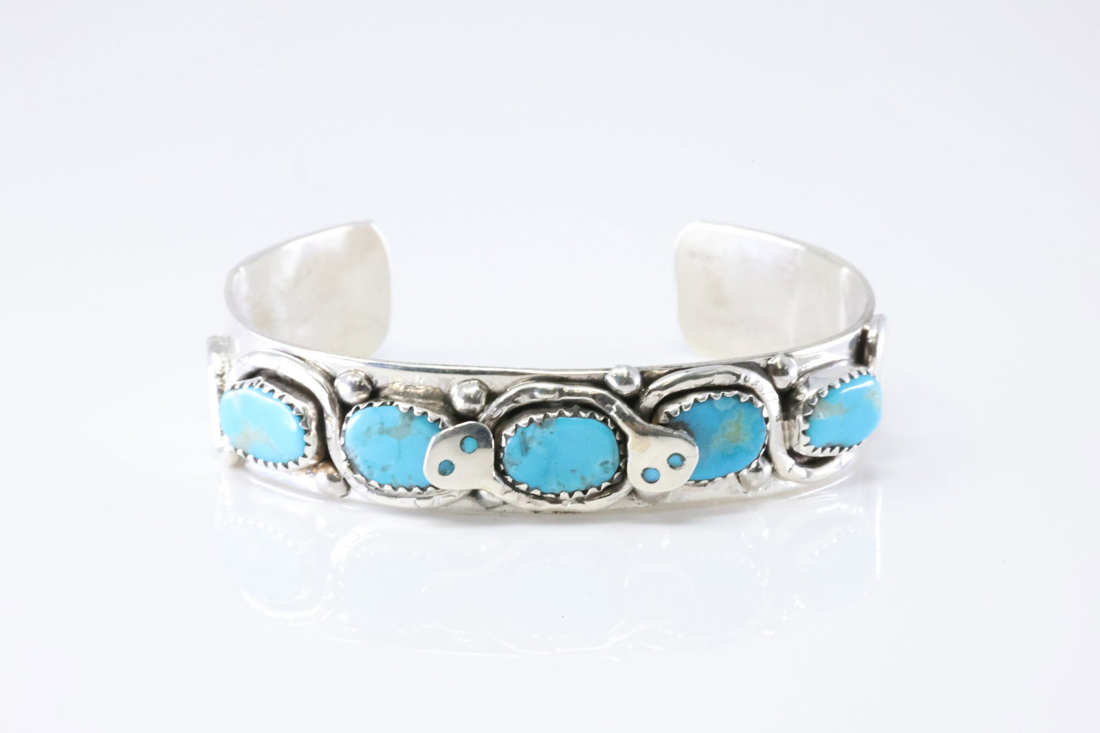 Native America Zuni Sterling Silver Turquoise Bracelet Cuff By Effie C. (1 of 4)
