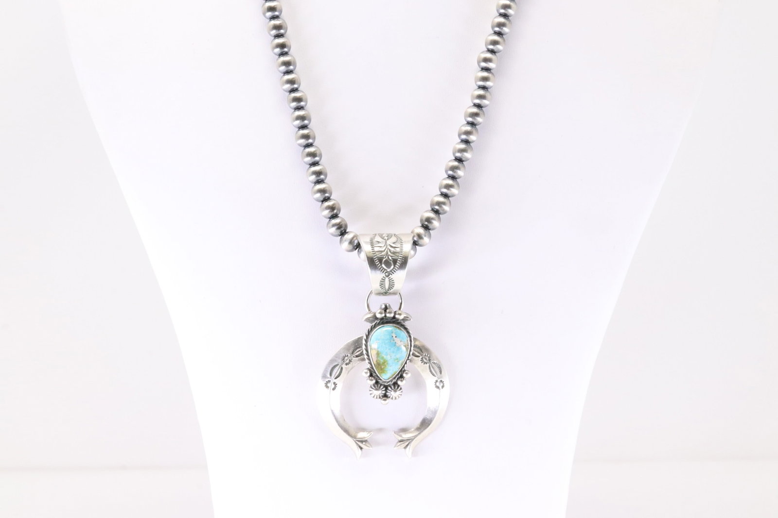 Native America Navajo Sterling Silver Sonora Gold Turquoise Pendant By Samuel Yellowhair. With (1 of 4)
