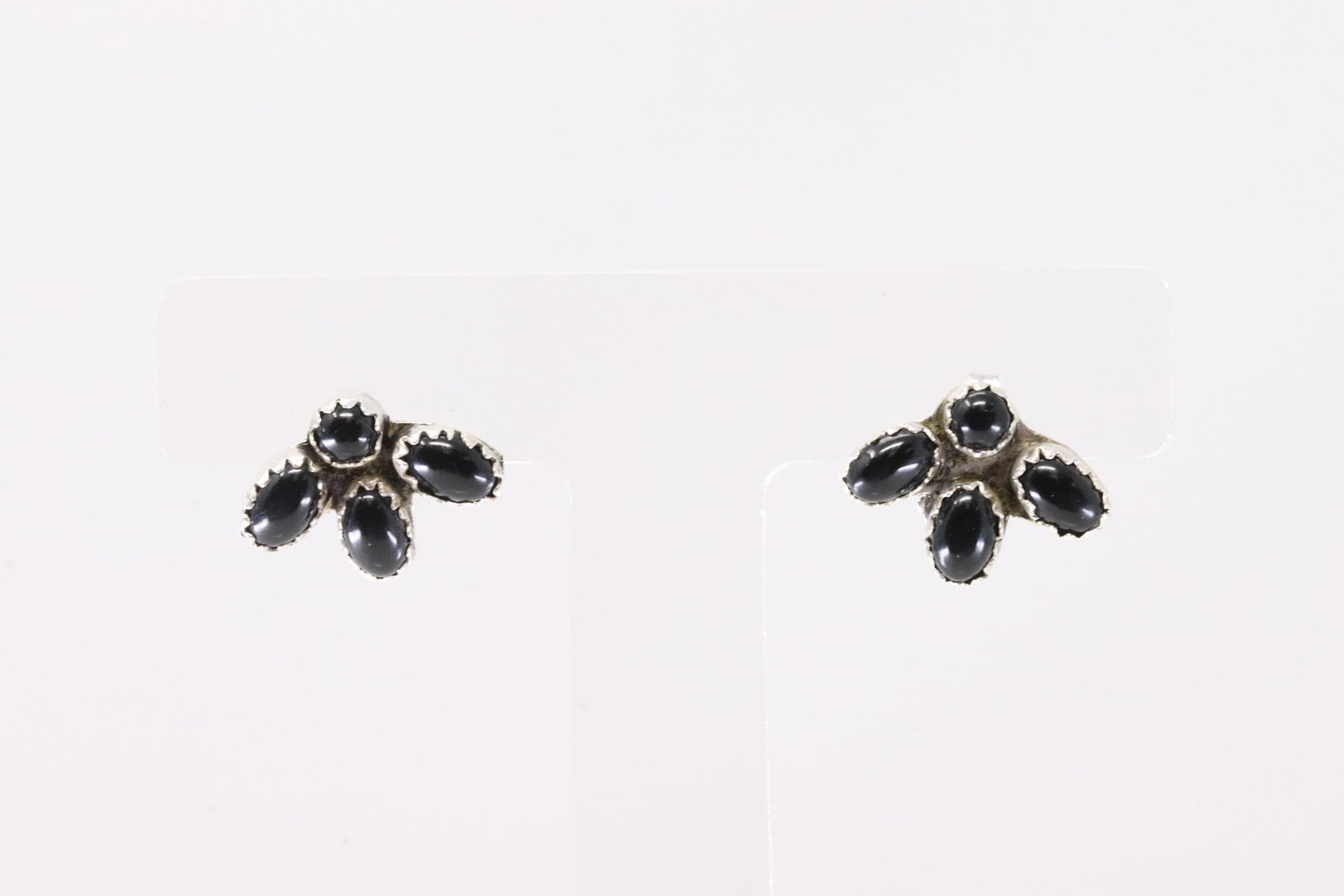 America Sterling Silver Black Onyx Post Earring's.: This is a America Sterling Silver Black Onyx Post Earring's.