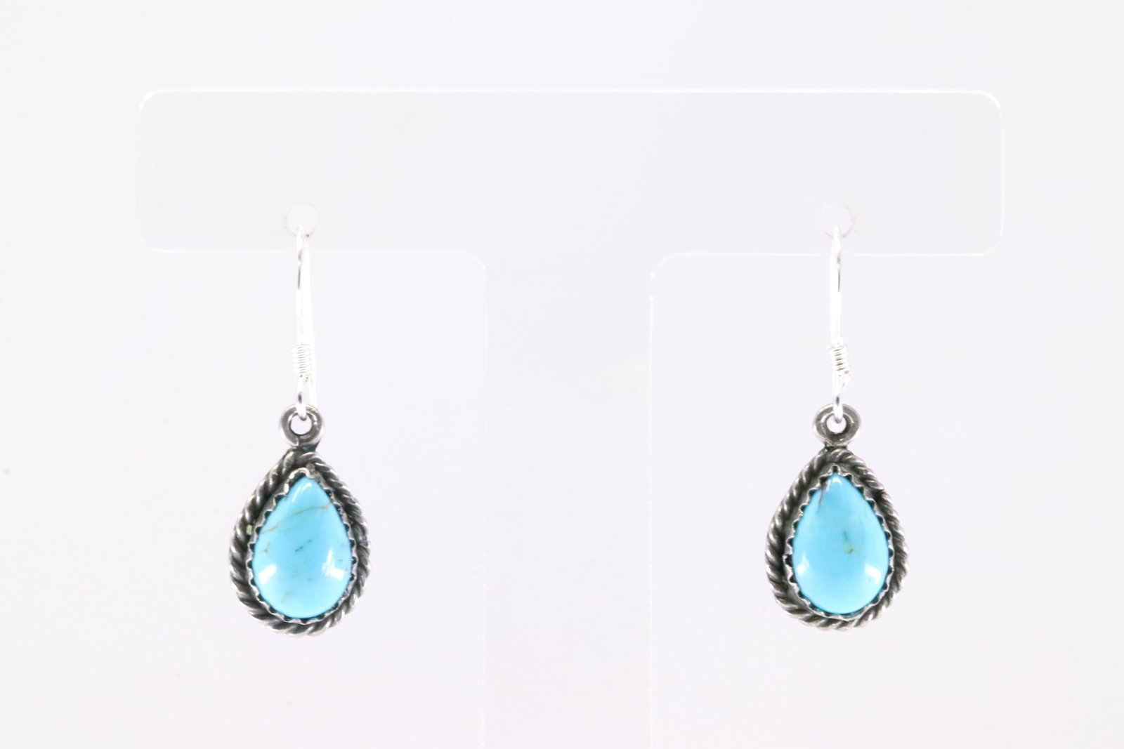 America Sterling Silver Turquoise Dangling Earring's. (1 of 3)
