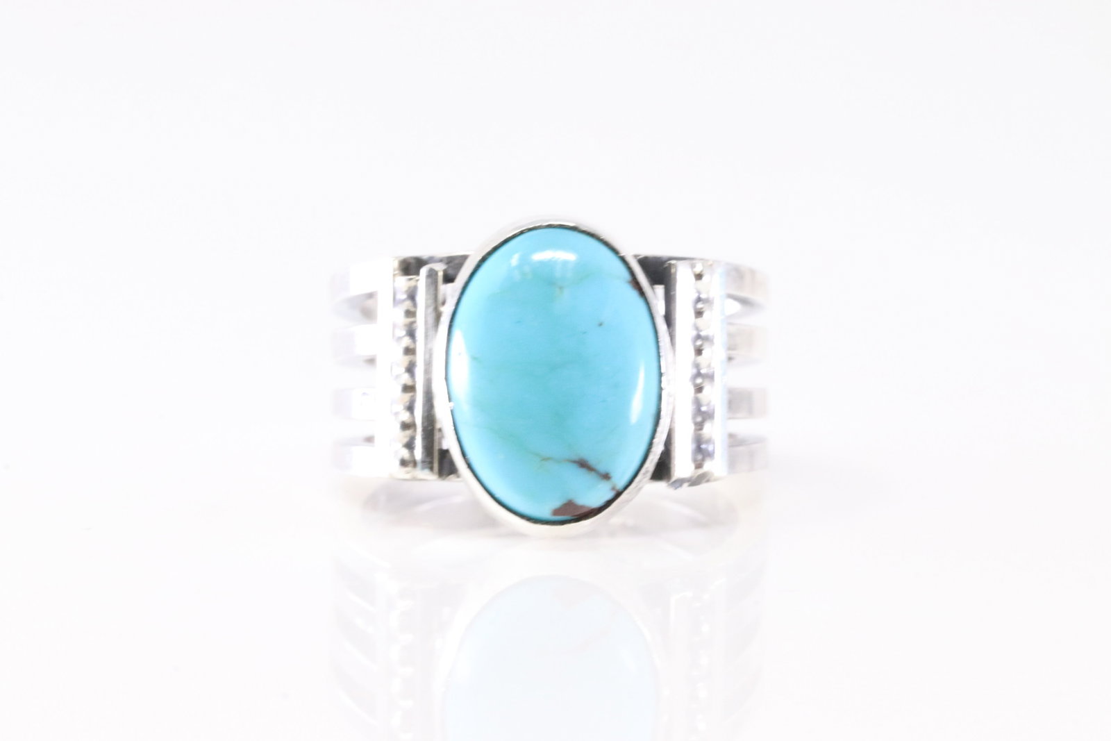 America Sterling Silver Turquoise Ring. (1 of 4)