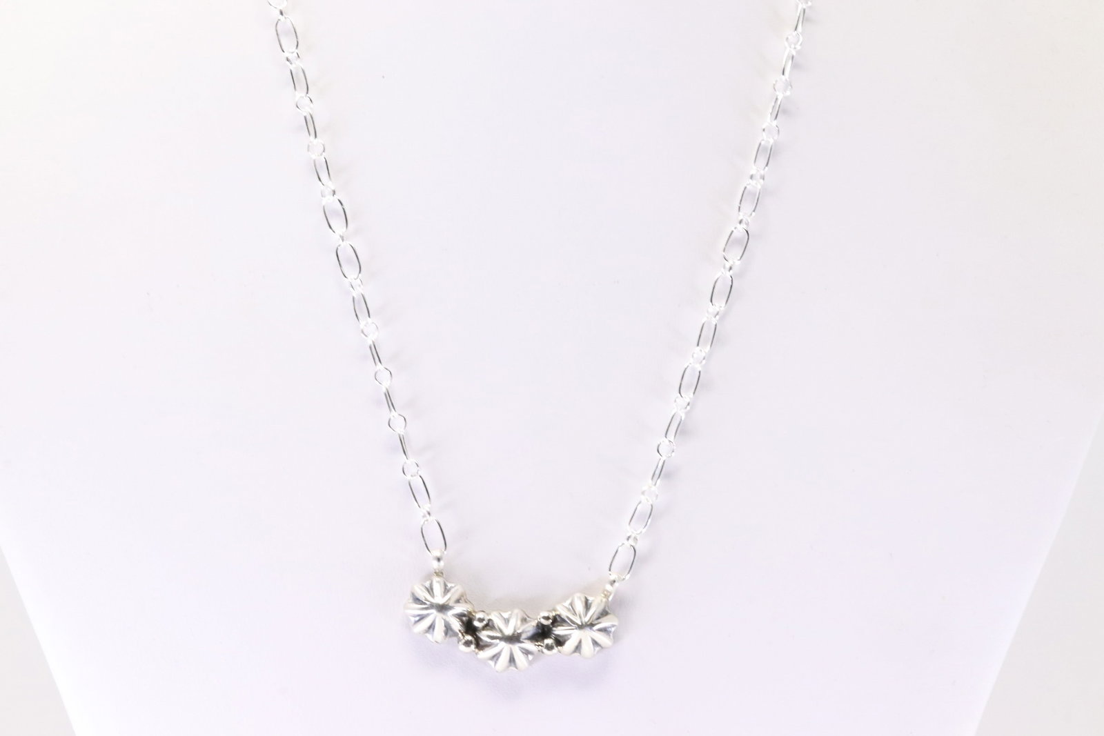 Native America Navajo Sterling Silver Solid Stamped Necklace By Arlene Lewis. From R.B Company.: This is a Native America Navajo Sterling Silver Solid Stamped Necklace By Arlene Lewis. From R.B Company. Stamp By R.B Company. Necklace Length: 16.00.