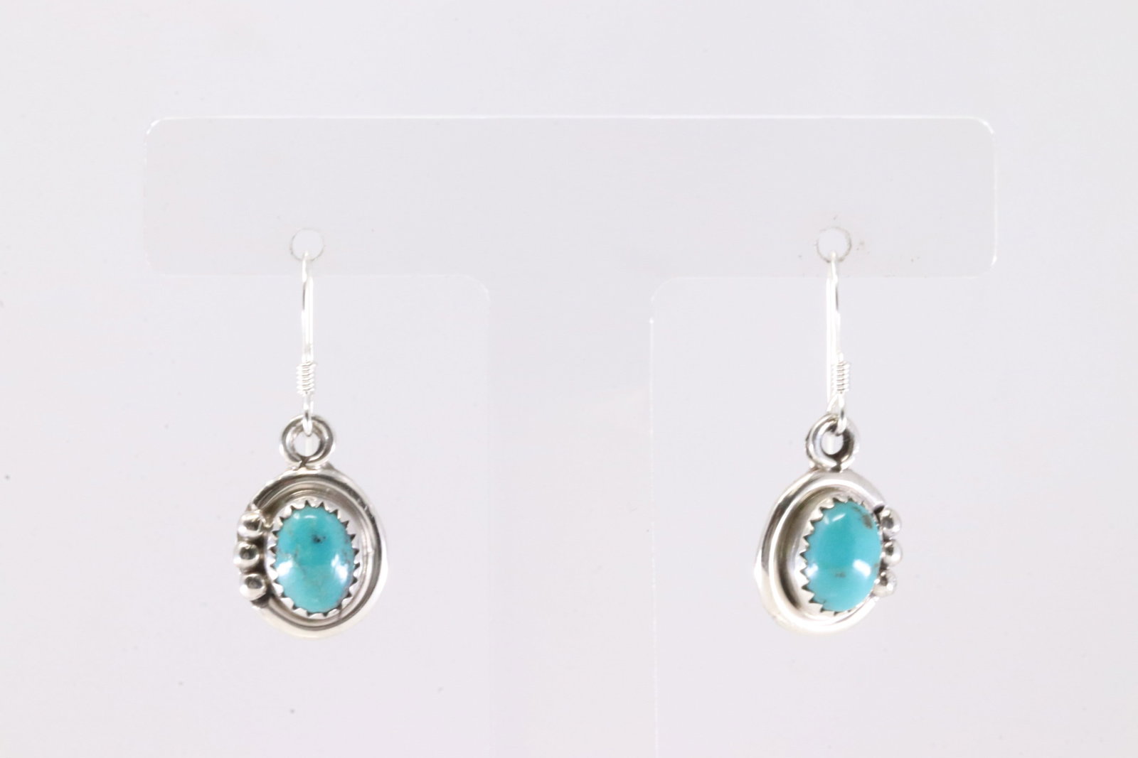 America Sterling Silver Turquoise Dangling Earring's. (1 of 3)