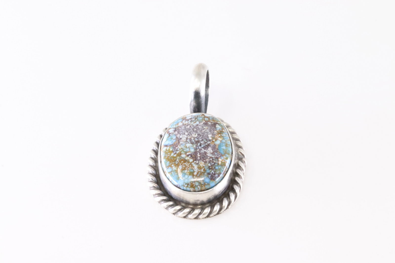 Native America Navajo Sterling Silver Turquoise Pendant By Dixon. (1 of 3)