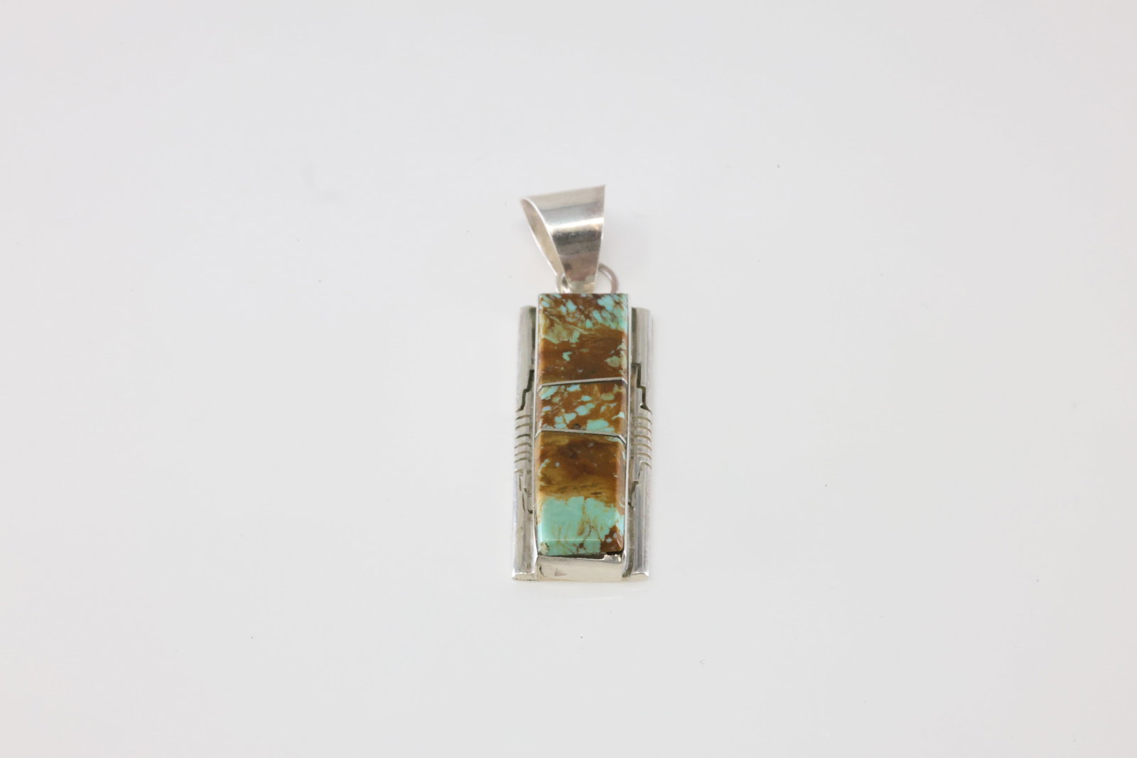 Native America Navajo Sterling Silver Number 8 Turquoise Pendant By Steve Francisco. (1 of 3)