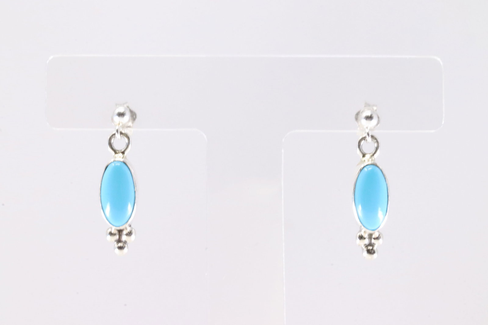 Native America Navajo Sterling Silver Turquoise Post Earring's By SH. (1 of 3)