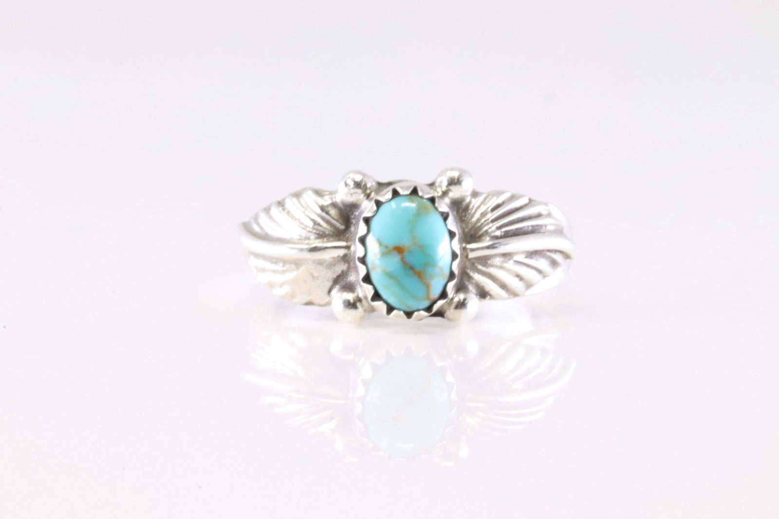America Sterling Silver Turquoise Turquoise Ring. (1 of 3)