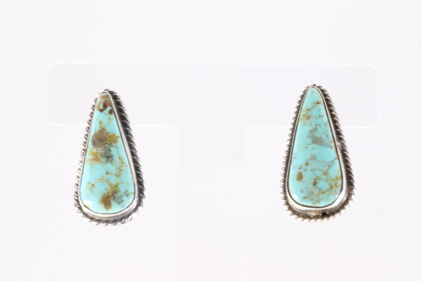 Native America Navajo Sterling Silver Turquoise Post Earring's By Chassity Belone. (1 of 4)