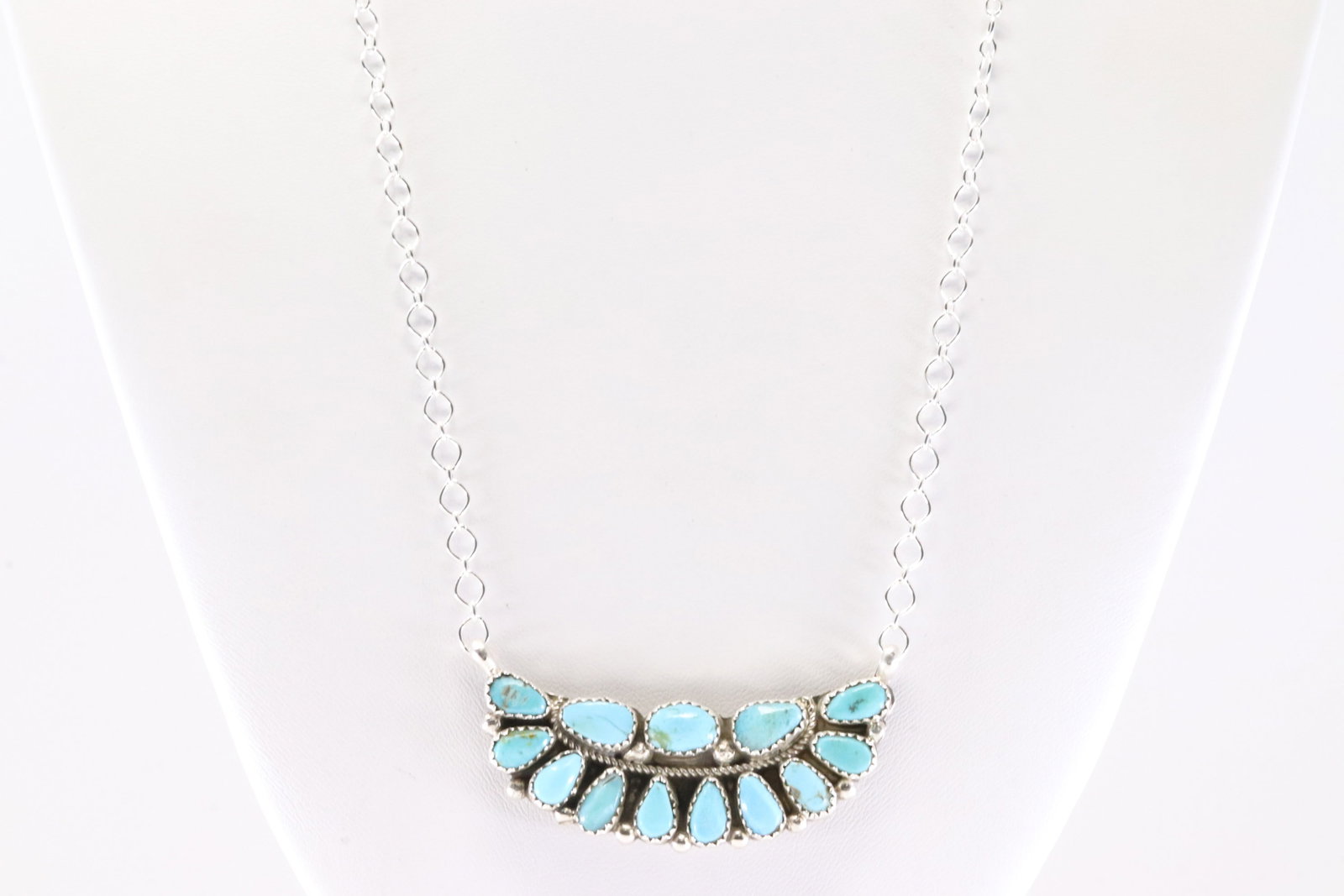 Native America Navajo Sterling Silver Turquoise Neckalce By E.J. (1 of 4)