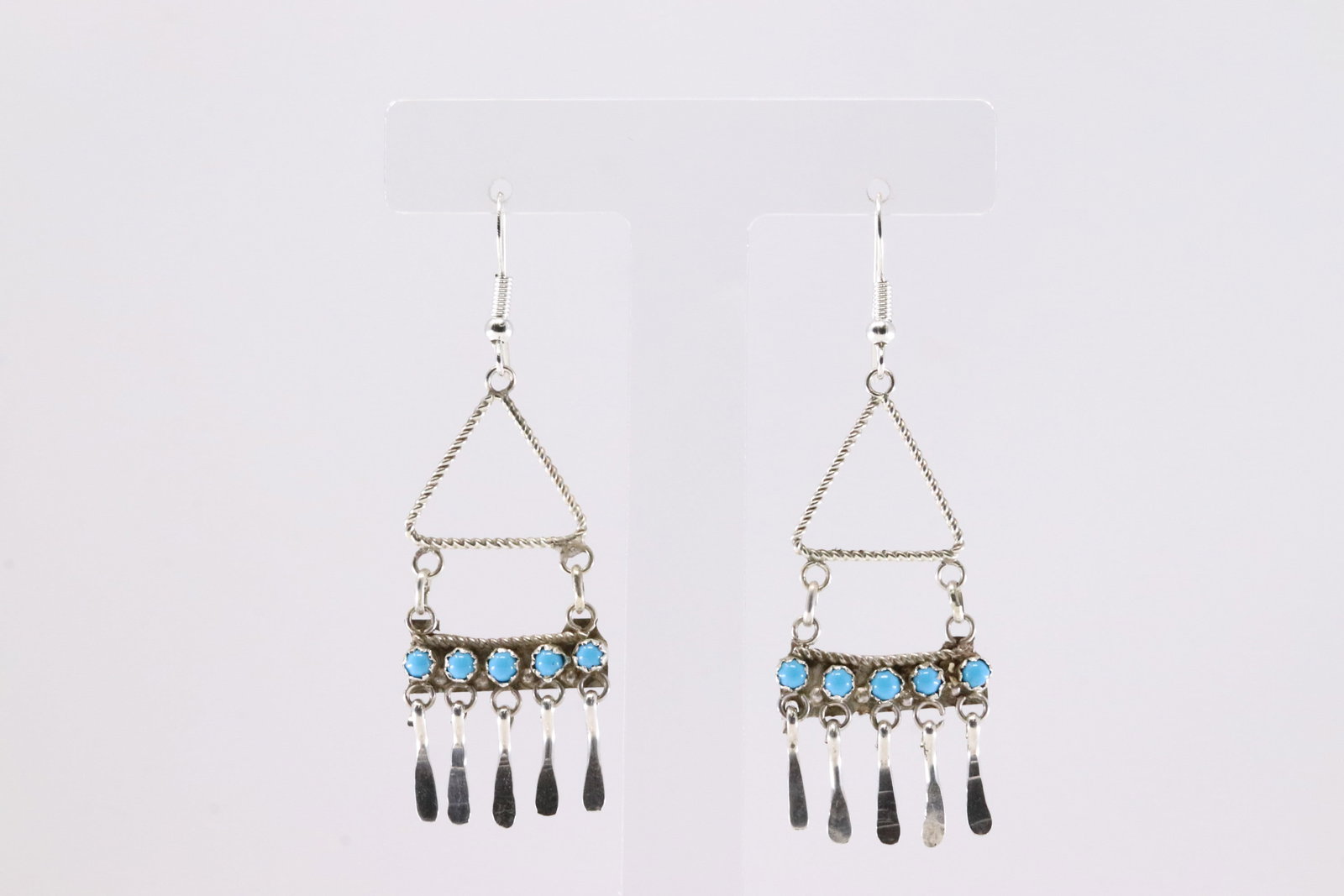 America Sterling Silver Turquoise Dangling Earring's. (1 of 4)