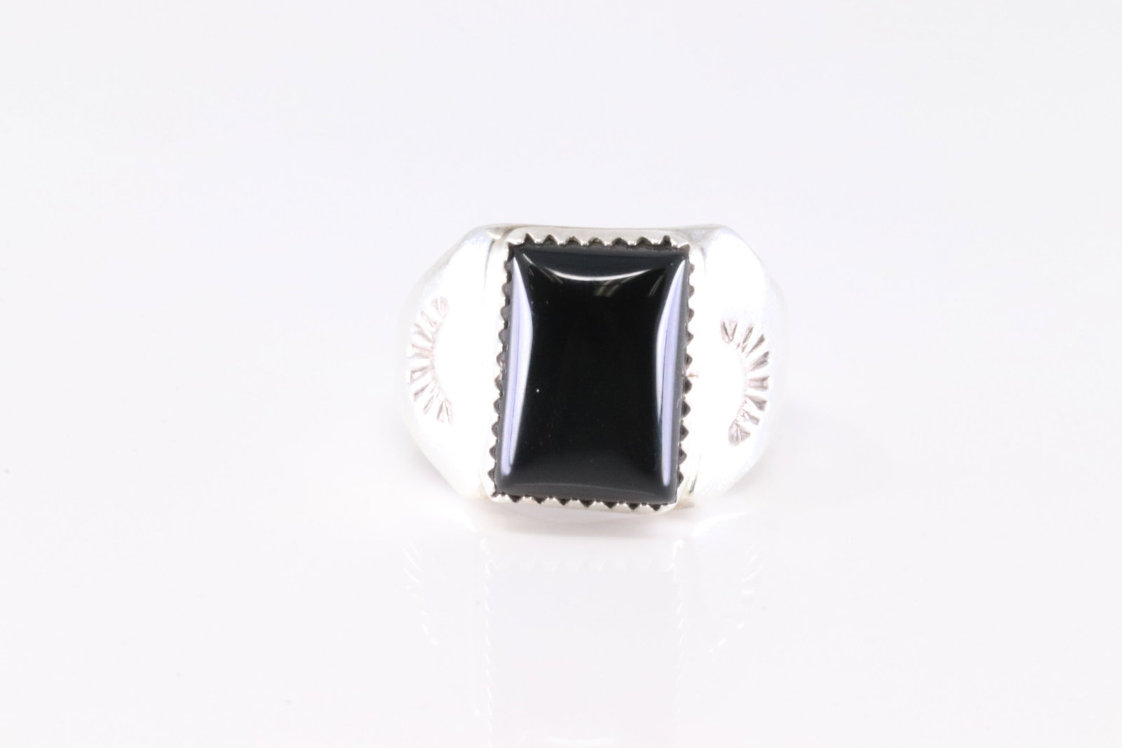 America Sterling Silver Black Onyx Ring. (1 of 4)