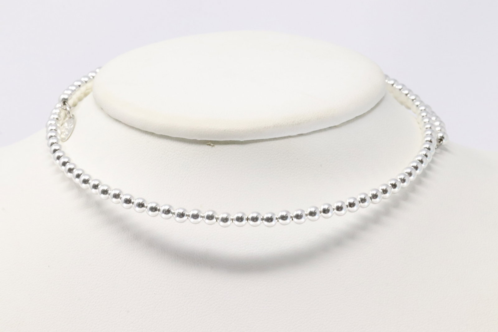 America Sterling Silver Pearl Beaded Choker Necklace. (1 of 3)