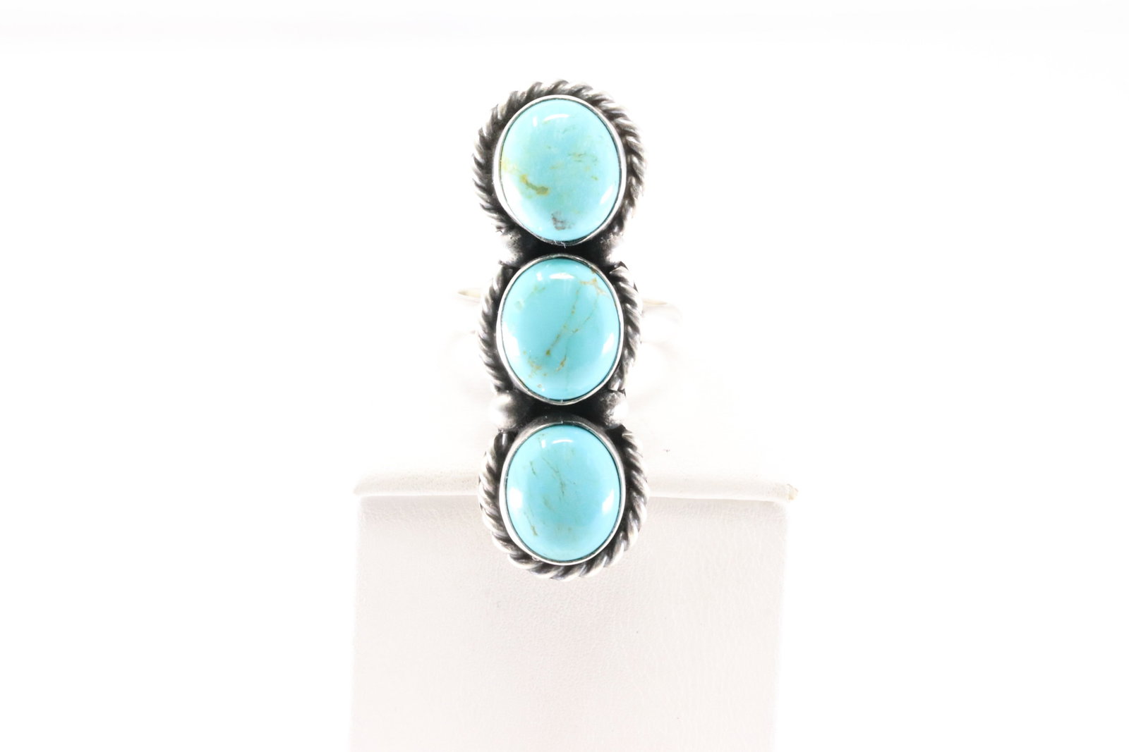 Native America Navajo Sterling Silver Turquoise Ring By L. Silversmith. (1 of 4)