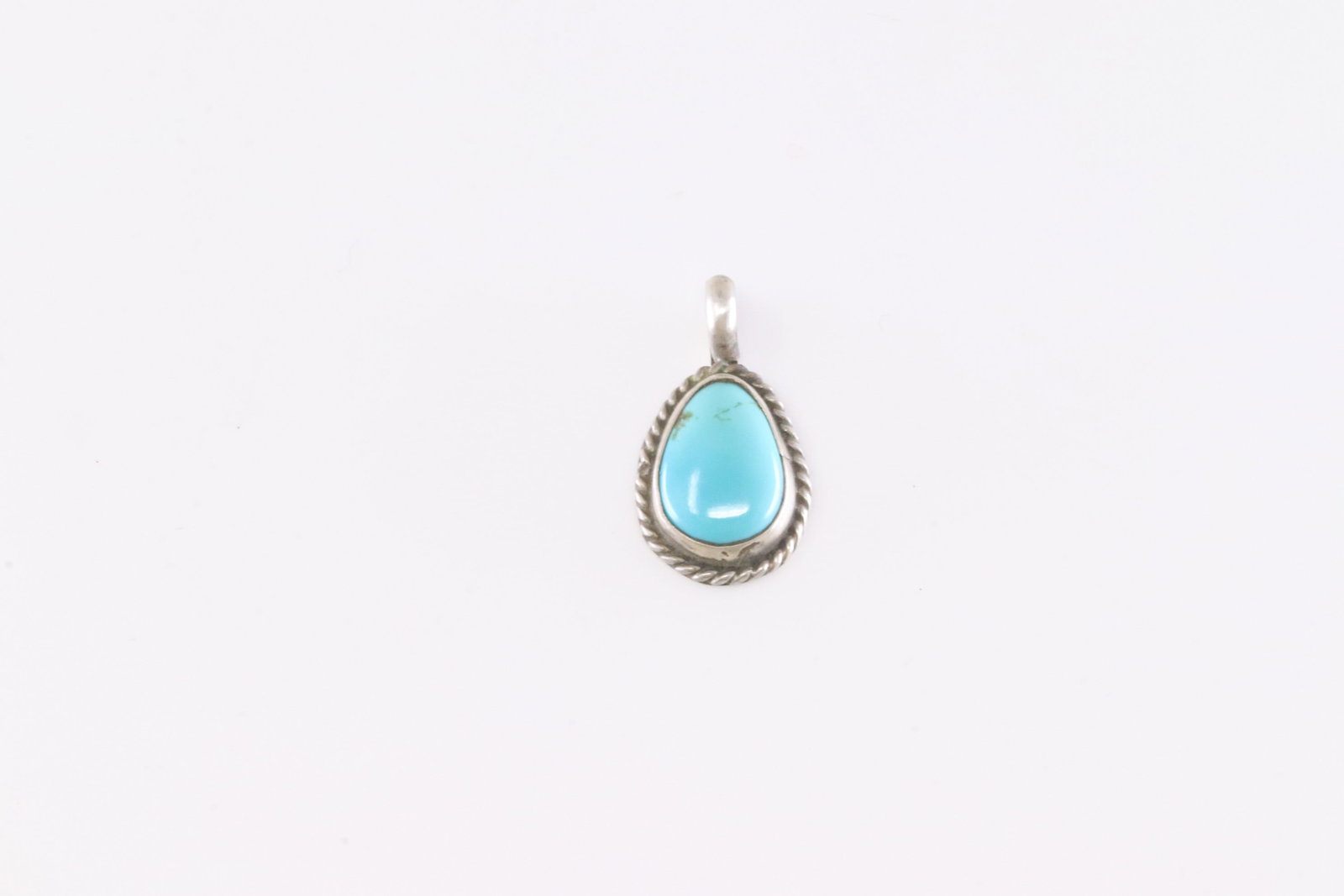 Native America Navajo Sterling Silver Turquoise Pendant By G James. (1 of 2)