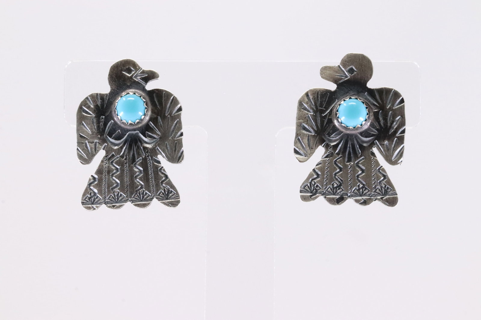 Native America Navajo Sterling Silver Turquoise Thunderbird Post Earring's By Gabriela Yazzzie. (1 of 4)