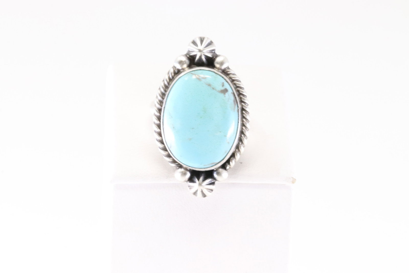 Native America Navajo Sterling Silver Turquoise Ring By Dixon. (1 of 4)