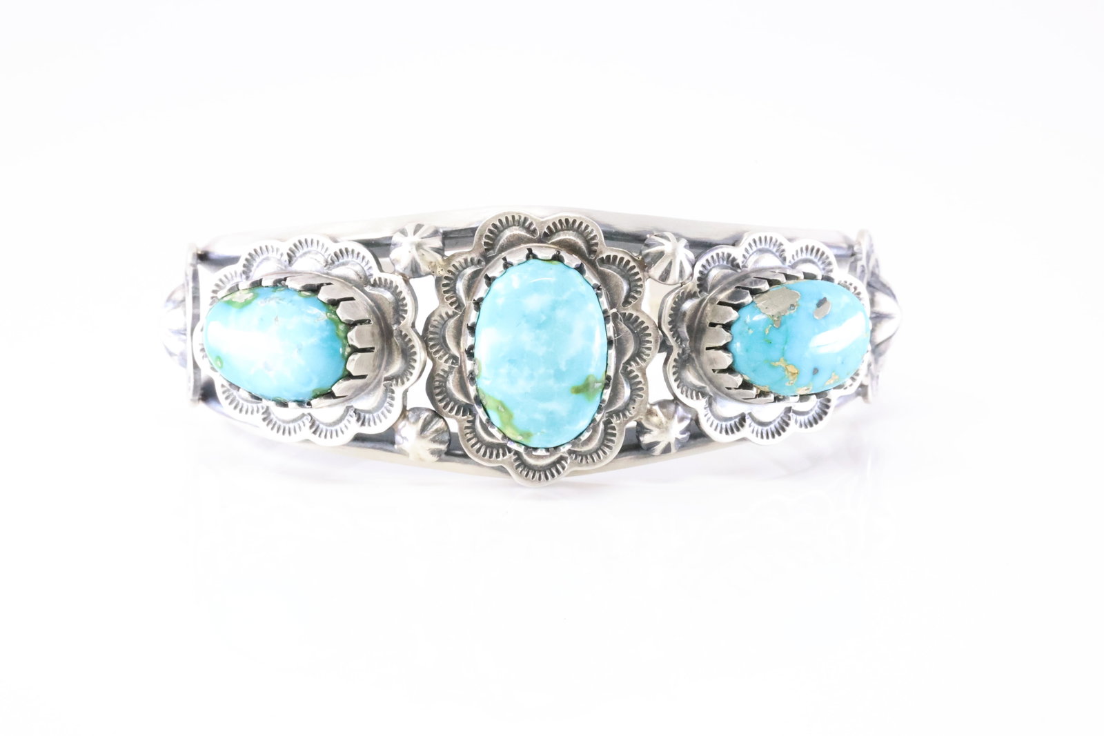 Native America Navajo Sterling Silver Turquoise Bracelet Cuff By Randy Boyd. (1 of 4)
