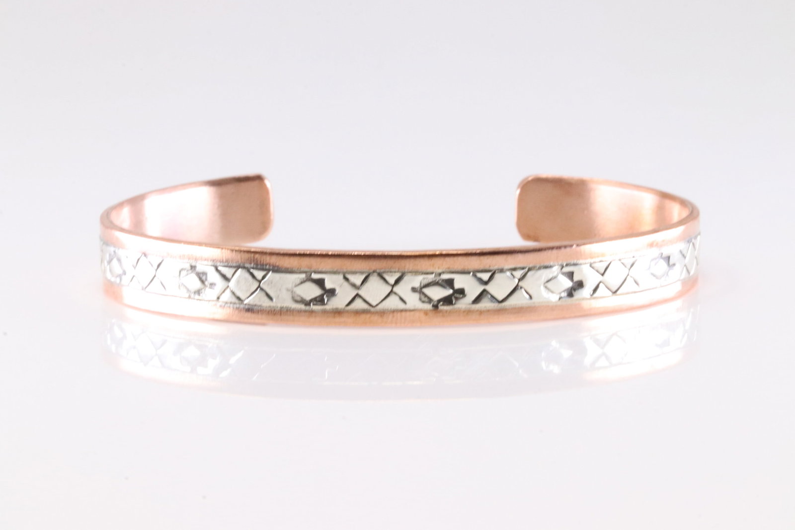 Native America Navajo Sterling Silver Copper Bracelet Cuff By J.G.: This is a Native America Navajo Sterling Silver Copper Bracelet Cuff By J.G.