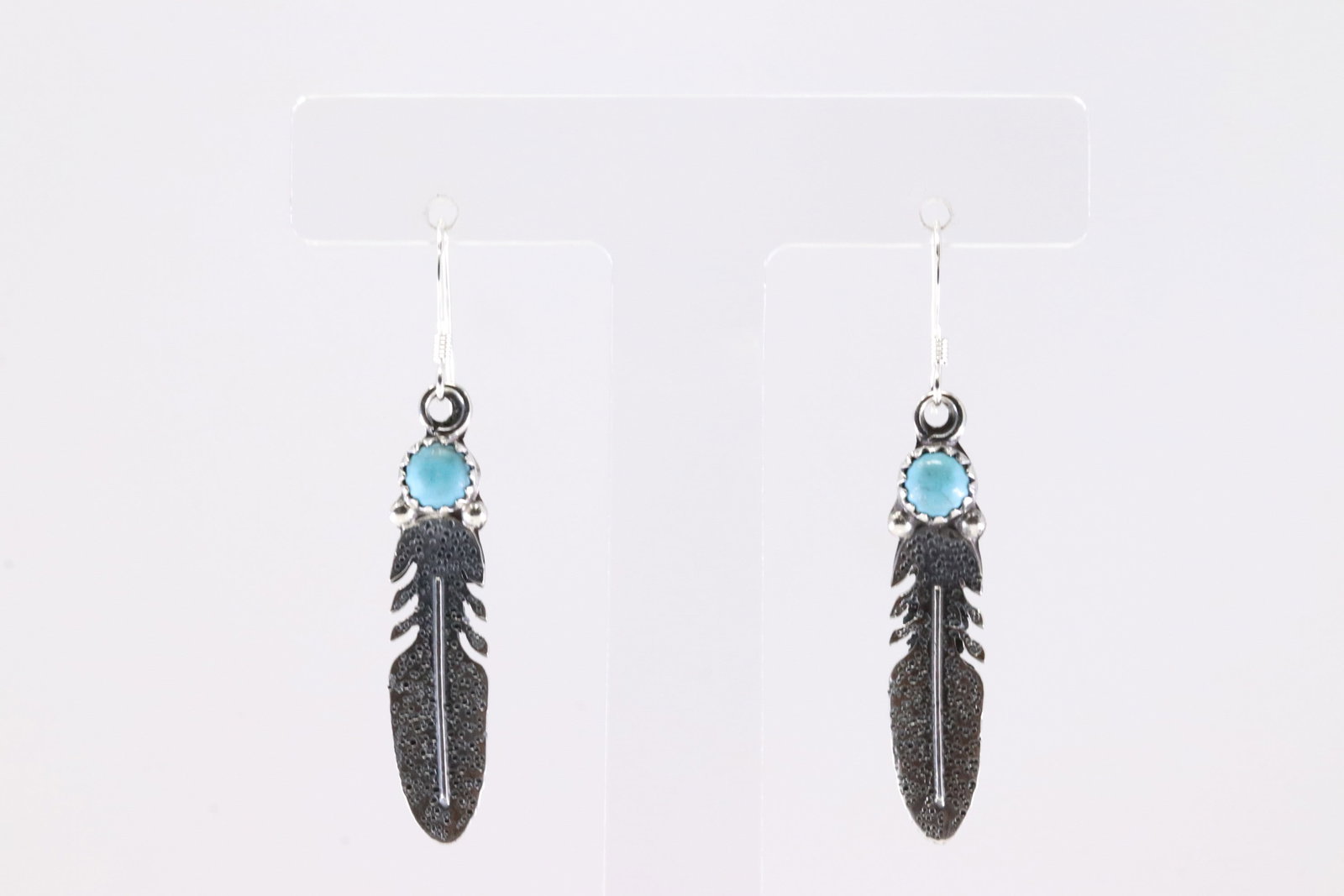America Sterling Silver Turquoise Dangling Earring's.: This is a America Sterling Silver Turquoise Dangling Earring's.