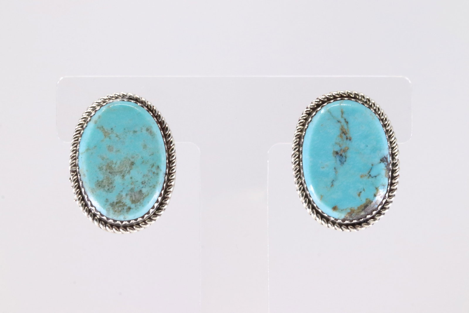 Native America Navajo Sterling Silver Turquoise Post Earring's By Larry Etcitty. (1 of 4)