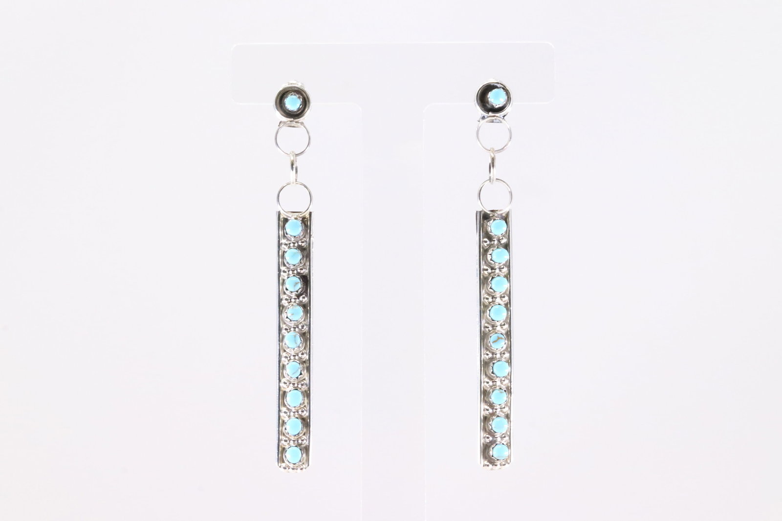America Sterling Silver Turquoise Post / Dangling Earring's.: This is a America Sterling Silver Turquoise Post / Dangling Earring's.
