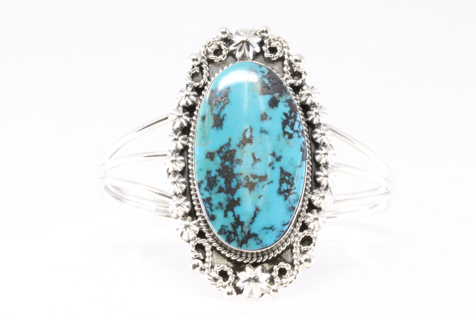Native America Navajo Sterling Silver Turquoise Bracelet Cuff By Jennifer Cayaditto. From R. B: This is a Native America Navajo Sterling Silver Turquoise Bracelet Cuff By Jennifer Cayaditto. Stamp From R.B. Company.