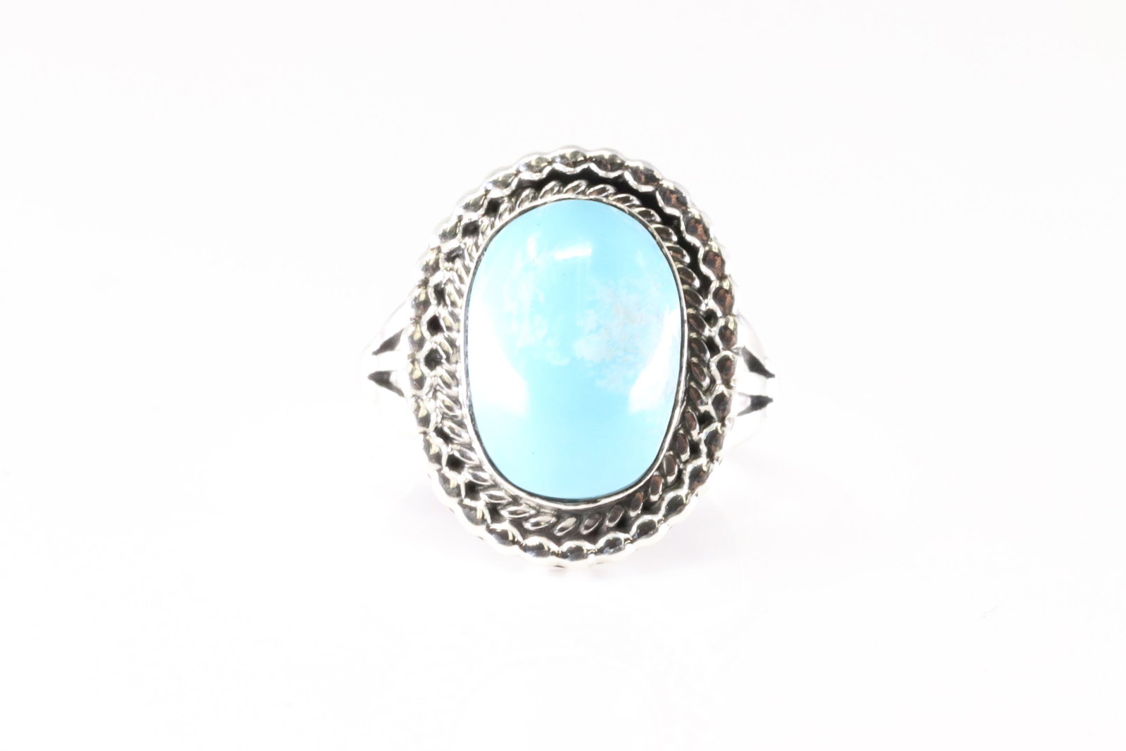 Native America Navajo Sterling Silver Turquoise Ring By Samuel Yellowhair.: This is a Native America Navajo Sterling Silver Turquoise Ring By Samuel Yellowhair. Stamp SY. Ring Size: 7.00.