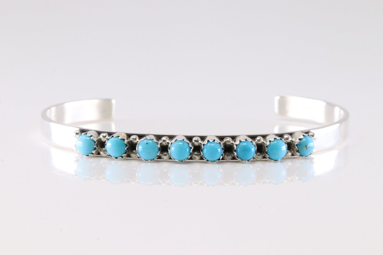 Native America Navajo Sterling Silver Turquoise Bracelet Cuff By S.R.Y.: This is a Native America Navajo Sterling Silver Turquoise Bracelet Cuff By S.R.Y.