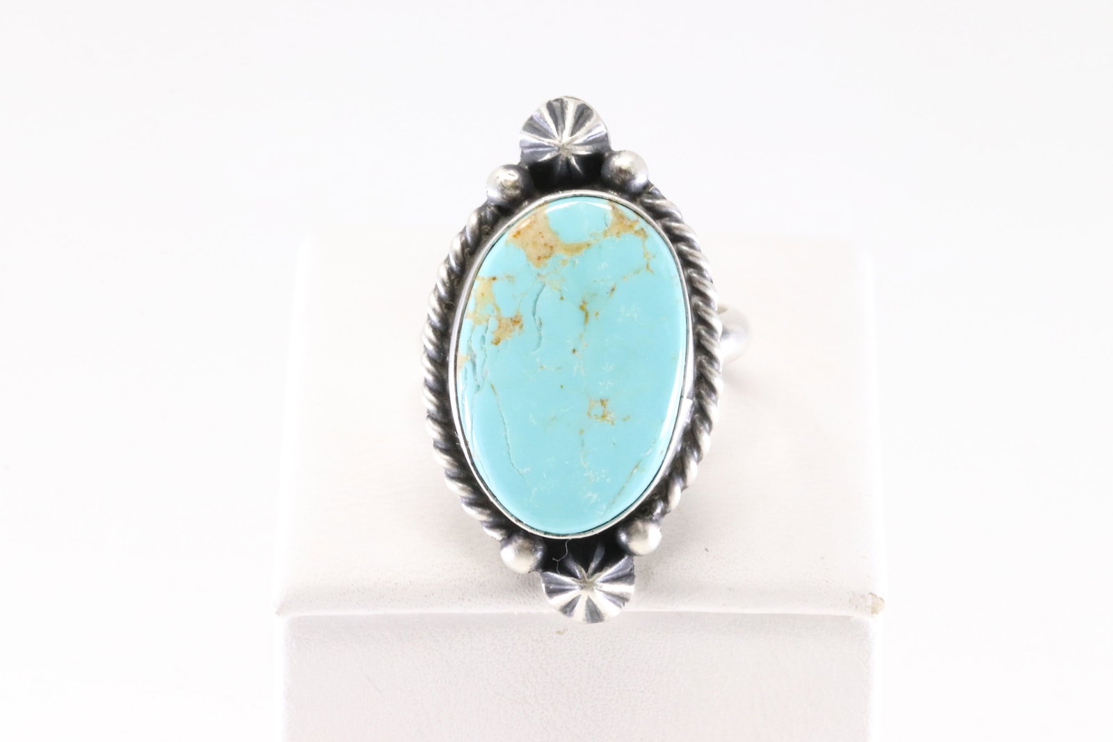 Native America Navajo Sterling Silver Turquoise Ring By Dixon. (1 of 4)