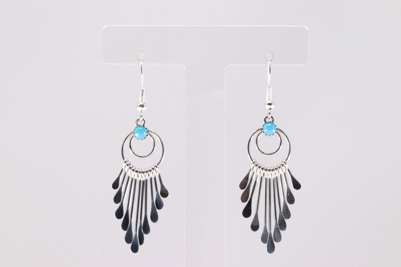 America Sterling Silver Turquoise Dangling Earring's.: This is a America Sterling Silver Turquoise Dangling Earring's.
