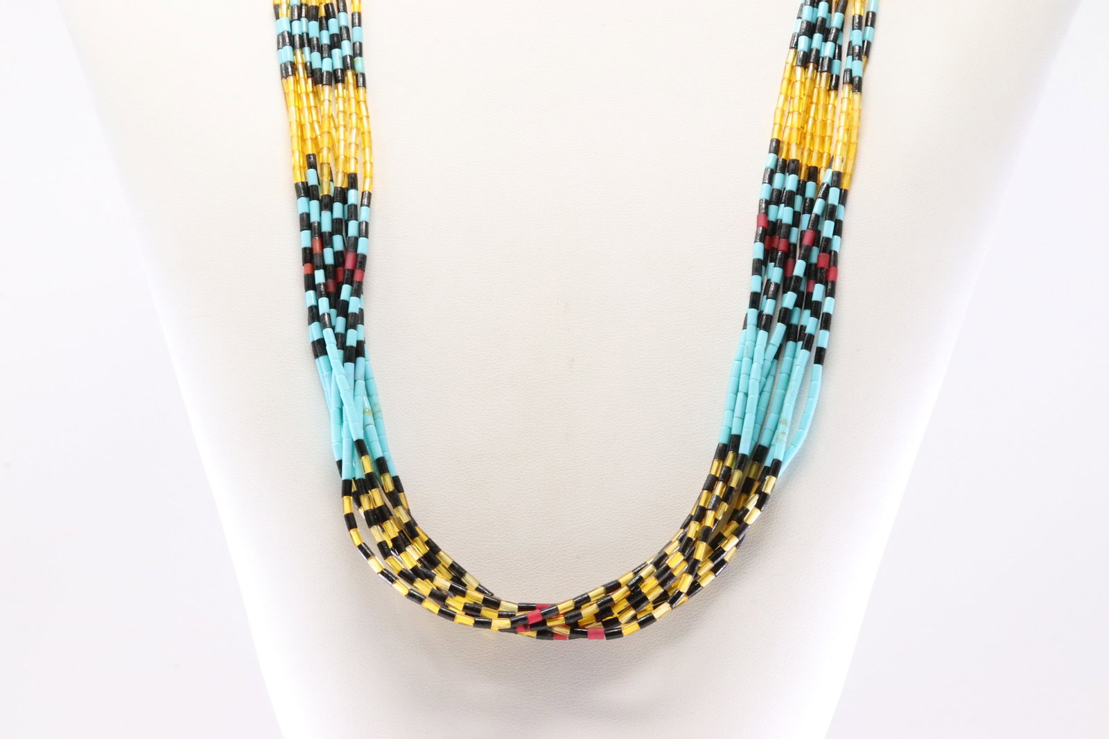 Native America Sterling Silver Santa Domingo 10 Strand Multi-Color Stone Necklace By Paul Tenorio (1 of 4)