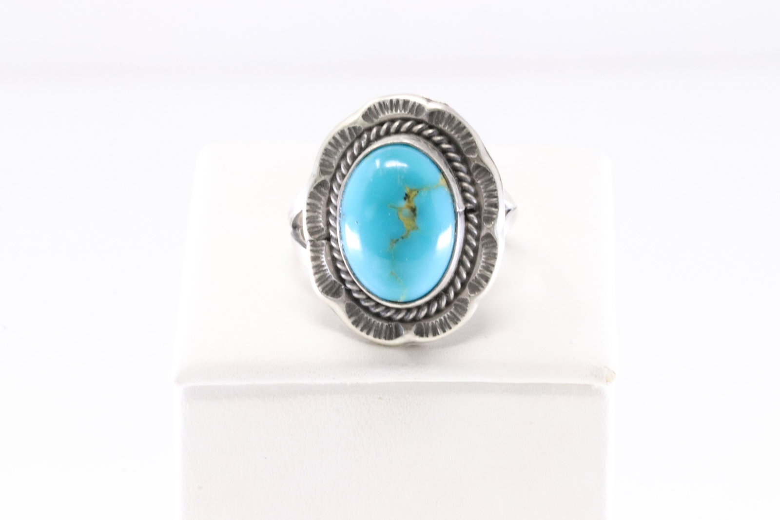 Native America Navajo Sterling Silver Turquoise Ring By Martinez. (1 of 4)