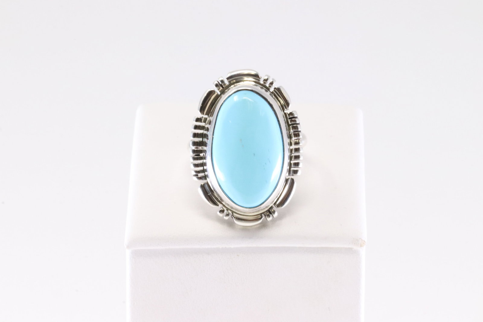 Native America Navajo Sterling Silver Turquoise Ring By N.J.: This is a Native America Navajo Sterling Silver Turquoise Ring By N.J. Ring size: 6.25.