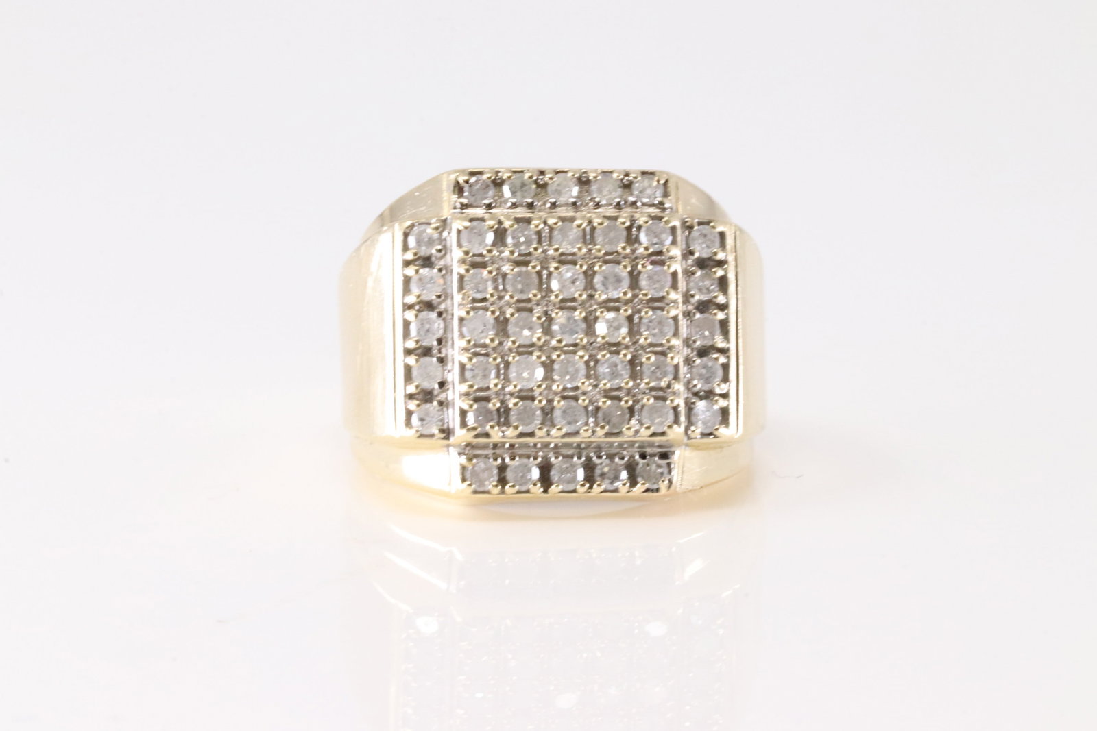 Diamond Ring 10Kt.: Ladies 10Kt Yellow Gold Diamond Ring. This Charming Ring has 45 Round Sparkling Diamonds. Diamond Weight Approx: 0.50 ctw Ring Size: 8.00 Total Weight: 6.82. Grams.