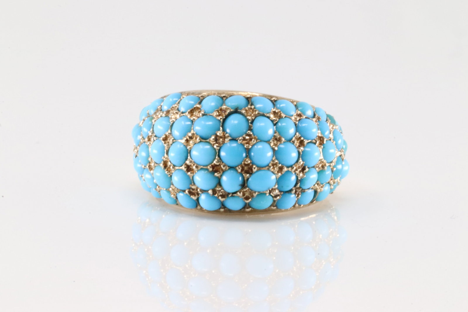 Turquoise Cluster Ring 14Kt. - 2