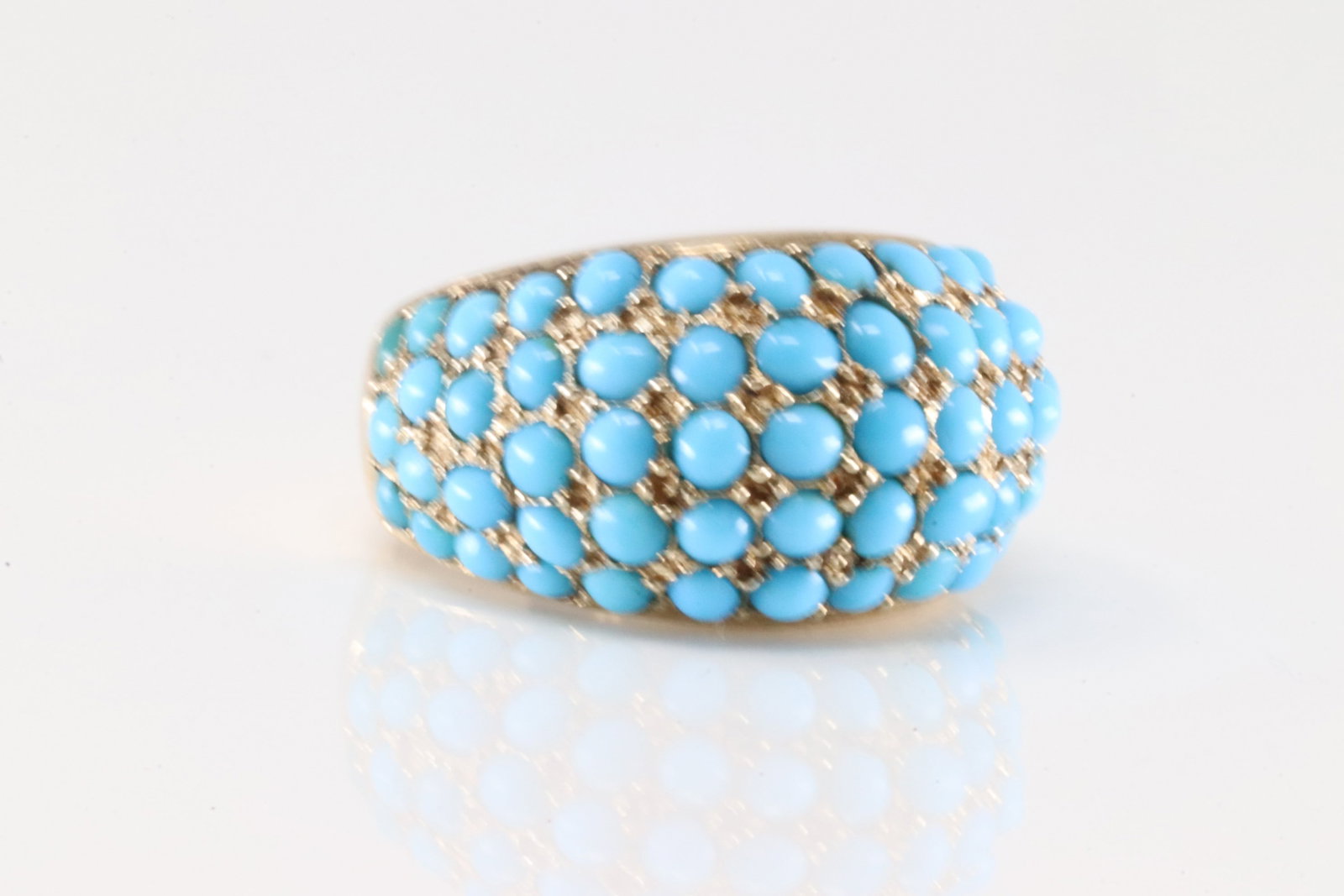 Turquoise Cluster Ring 14Kt. - 3