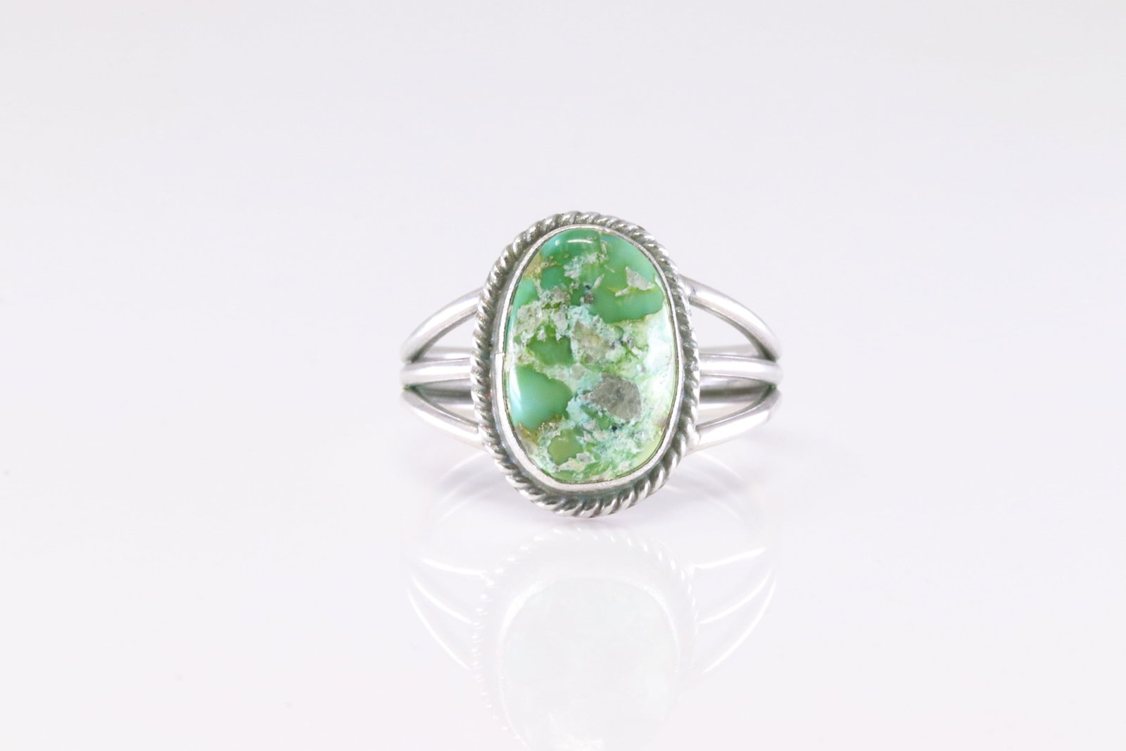Native America Navajo Sterling Silver Sonora Gold Turquoise Ring By Judy Largo. (1 of 3)