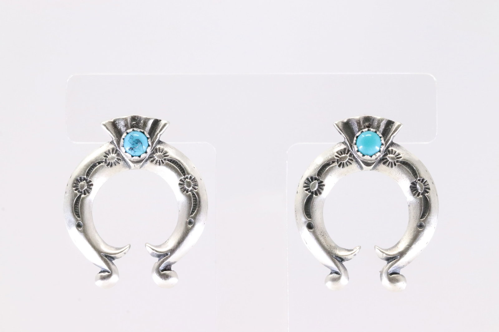 America Sterling Silver Turquoise Naja Post Earring's.: This is a America Sterling Silver Turquoise Naja Post Earring's.